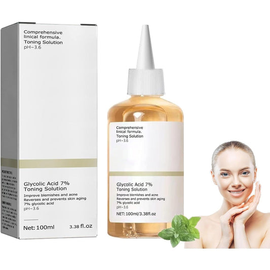 Glycolic Acid 7% Toning Solution, Diminished Dullness and Fine Lines, Rejuvenate Your Skin, Glycolic Acid 100ml, Reduces Skin Blemishes. - Medaid International