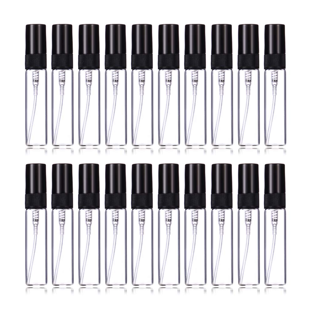 Enslz 5ml Perfume Mist Spray Bottles Refillable Mini Empty Travel Clear Refillable Atomizer Glass Bottles 20pcs (5ml) - Medaid International