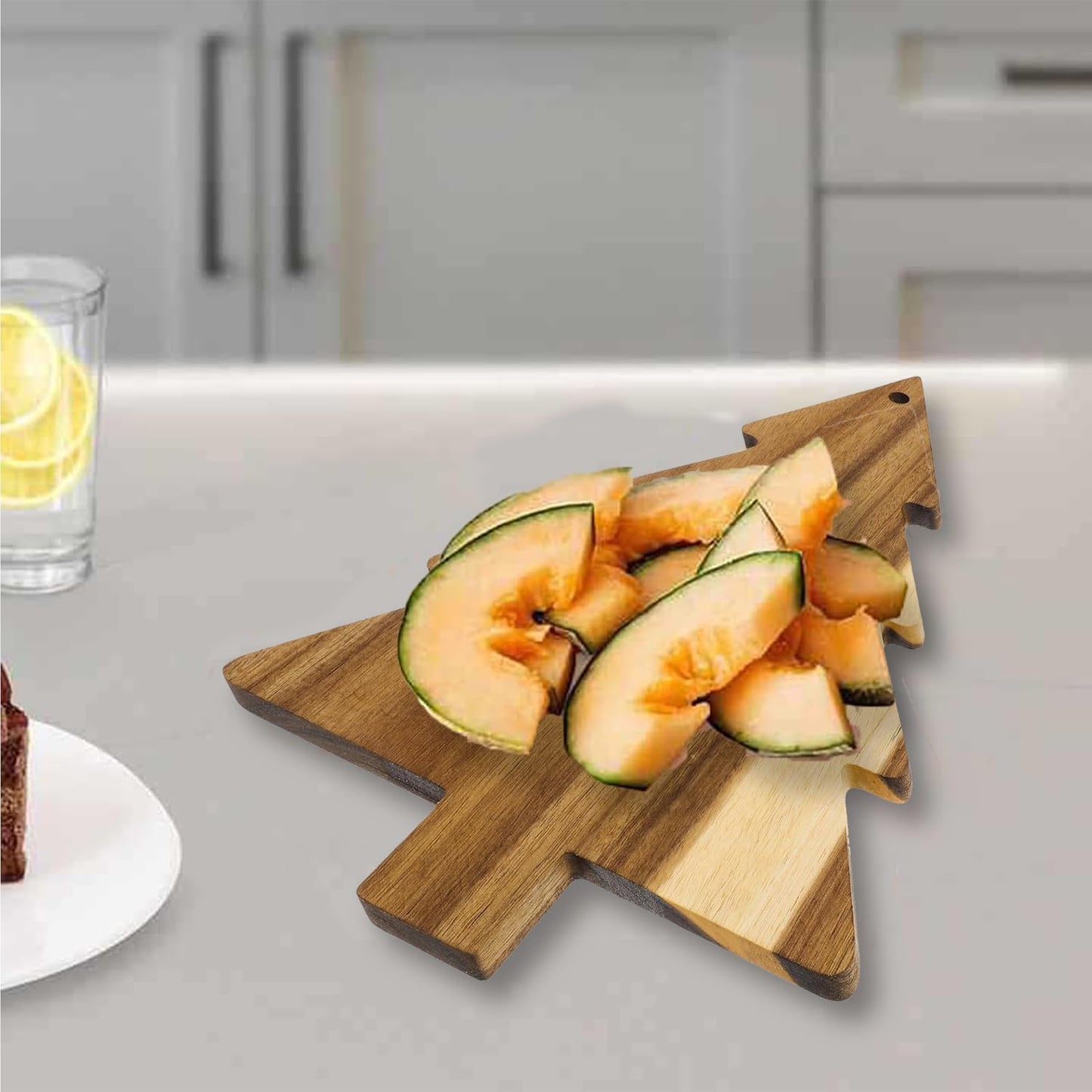 CARMELIT Wooden Christmas Tree Charcuterie Board Xmas Cutting Board Fruit Tray Holiday Cheese Board Xmas Tree Sushi Serving Tray Dessert Candy Dish - Medaid International