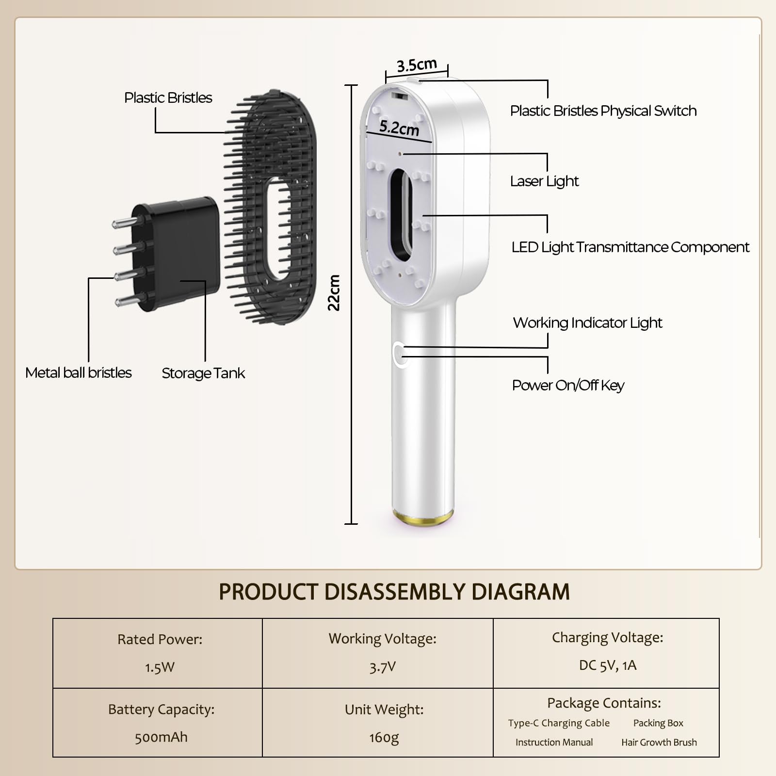 Laser Hair Growth Comb - Handheld Laser Therapy Hair Growth Comb - Medaid International