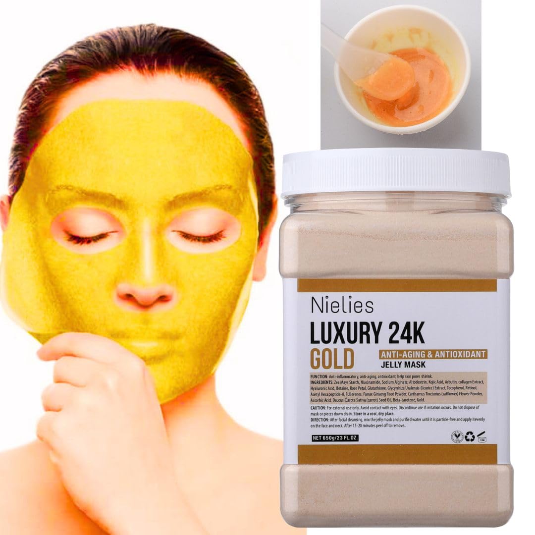Nielies Jelly Mask for Facial Professional- Peel off Hydro Face Mask Powder for Hydrating & Cleaning - 23 Fl oz (24k) - Medaid International