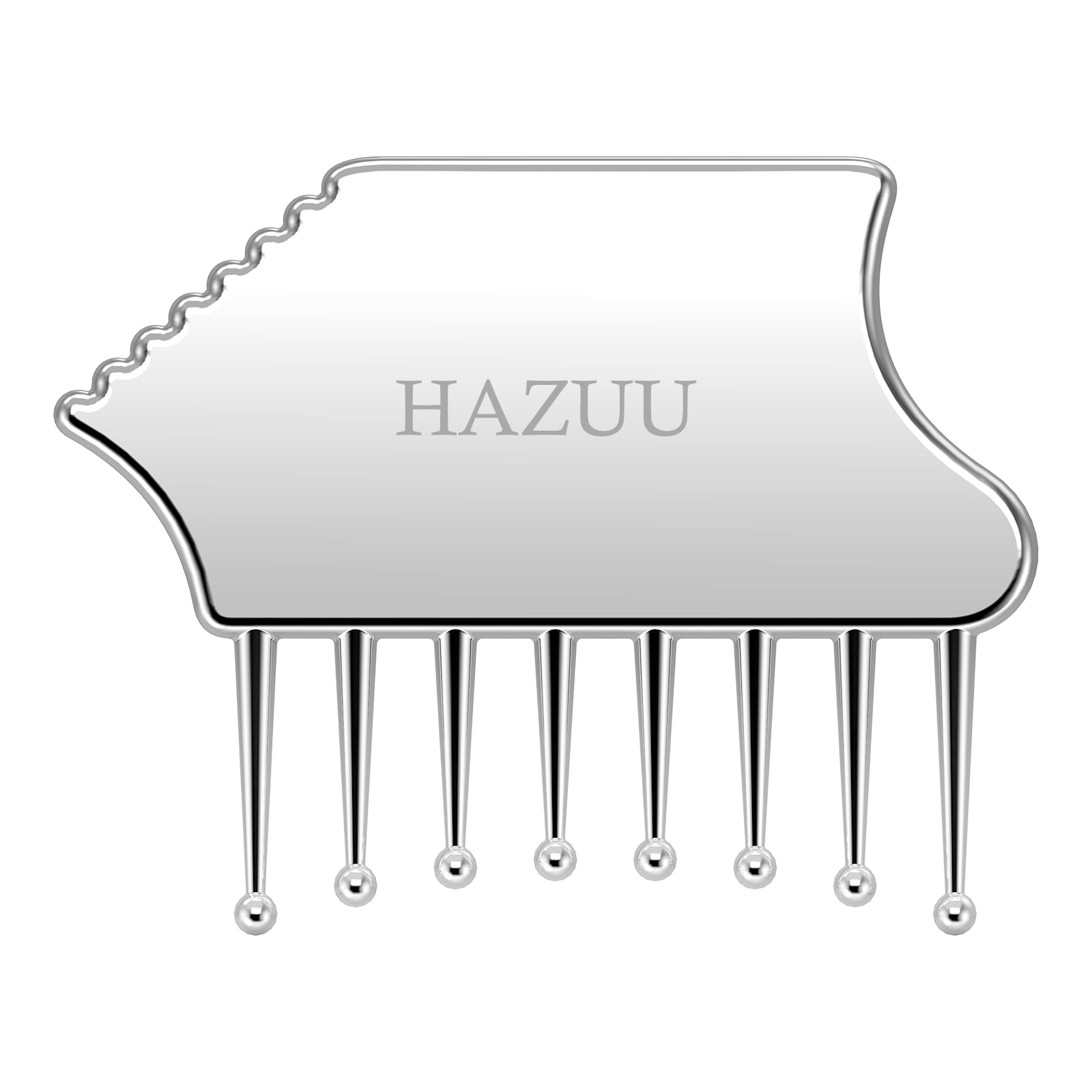 Portable Stainless Steel Scalp Massager - Guasha Scraping Tool for Head, Neck, Shoulders, Legs & Arms - Ideal for Soothing Relief (Comb Shape) - Medaid International