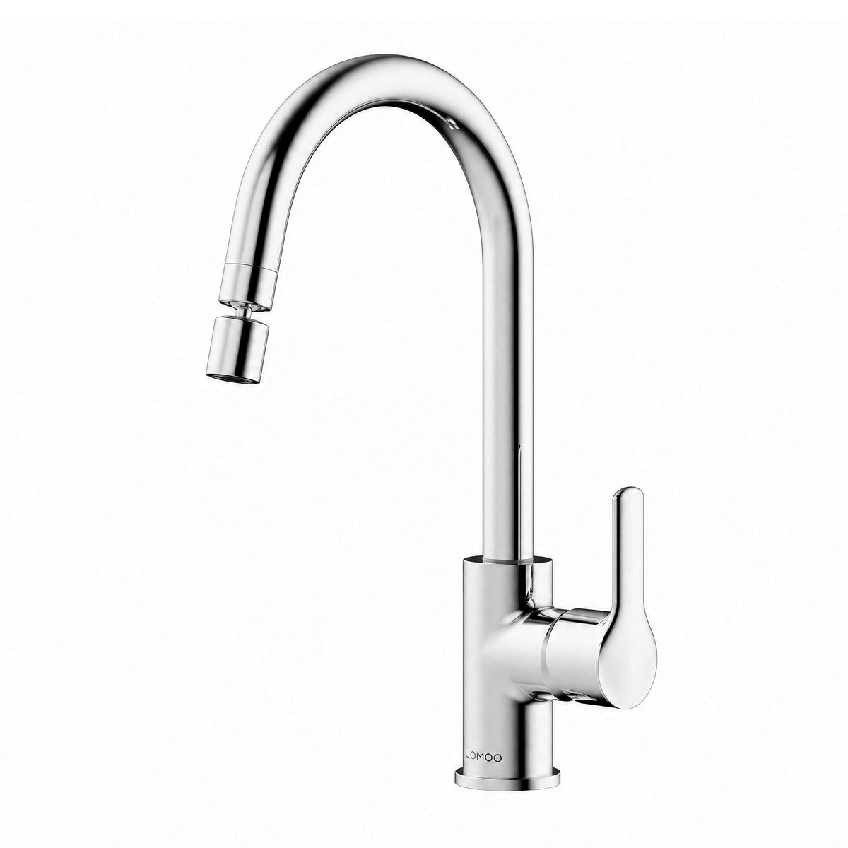 JOMOO Kitchen Faucet, 360° Swivel Dual-Spray Sink Tap, Lead-Free Honeycomb Anti-Splash Aerator, Hot & Cold Water, Corrosion-Resistant Chrome Finish, with 2 Stainless Steel Hoses