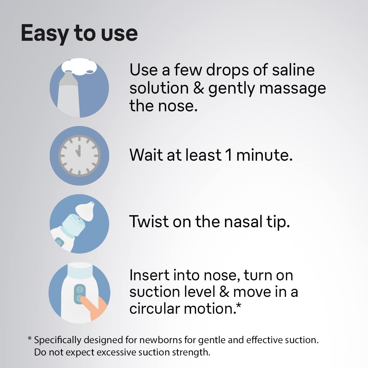 Braun - BNA 100 Electric Nasal Aspirator - 2 Tips - 2 Suction Levels