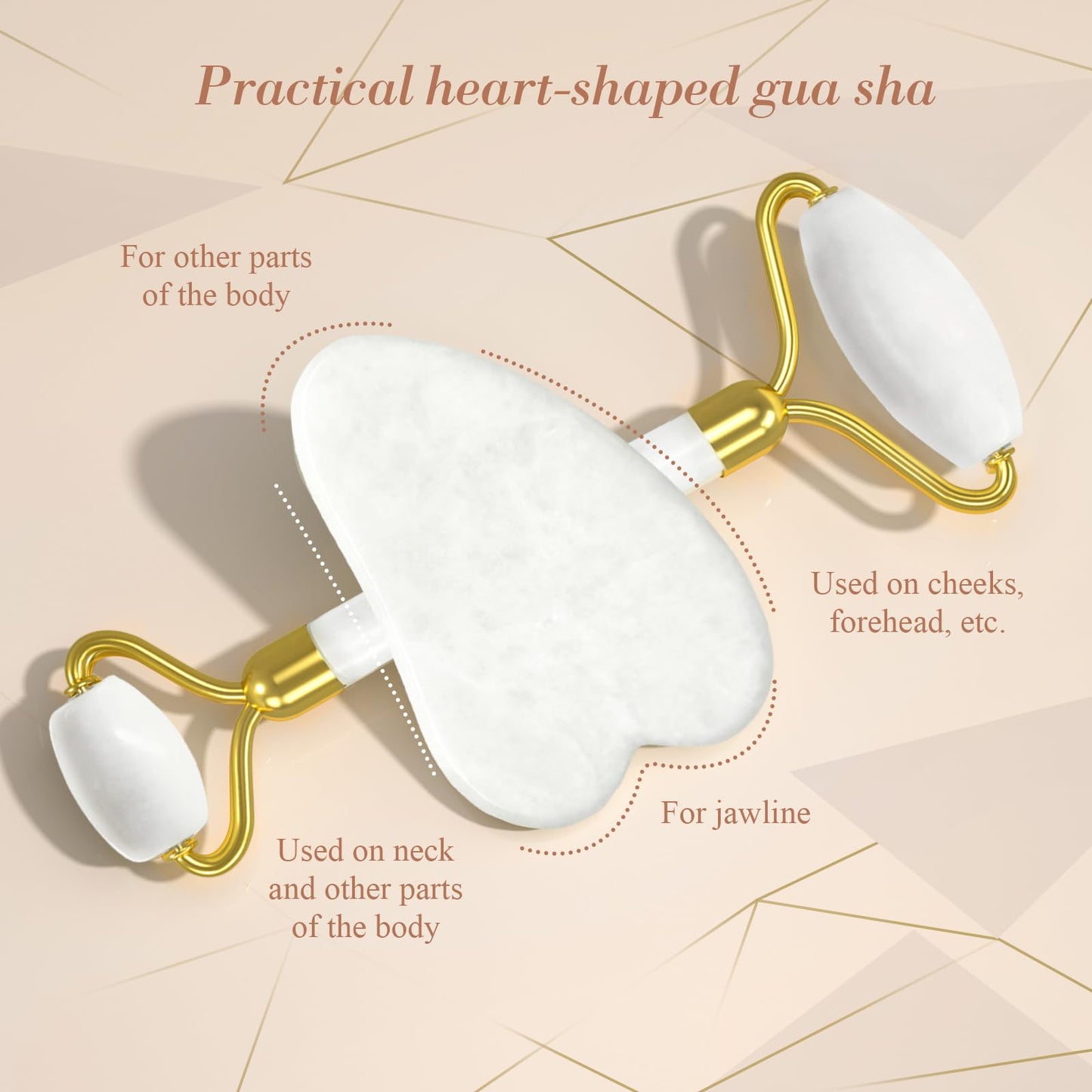 YLTNEUQER Gua Sha Facial Massage Tool & Jade Roller Set, Facial Massager for Face, Neck, Back, Arms, Legs, Eye,SPA Gifts for Women Gua Sha Facial Massager Reduce Puffiness and Improve Wrinkles - Medaid International