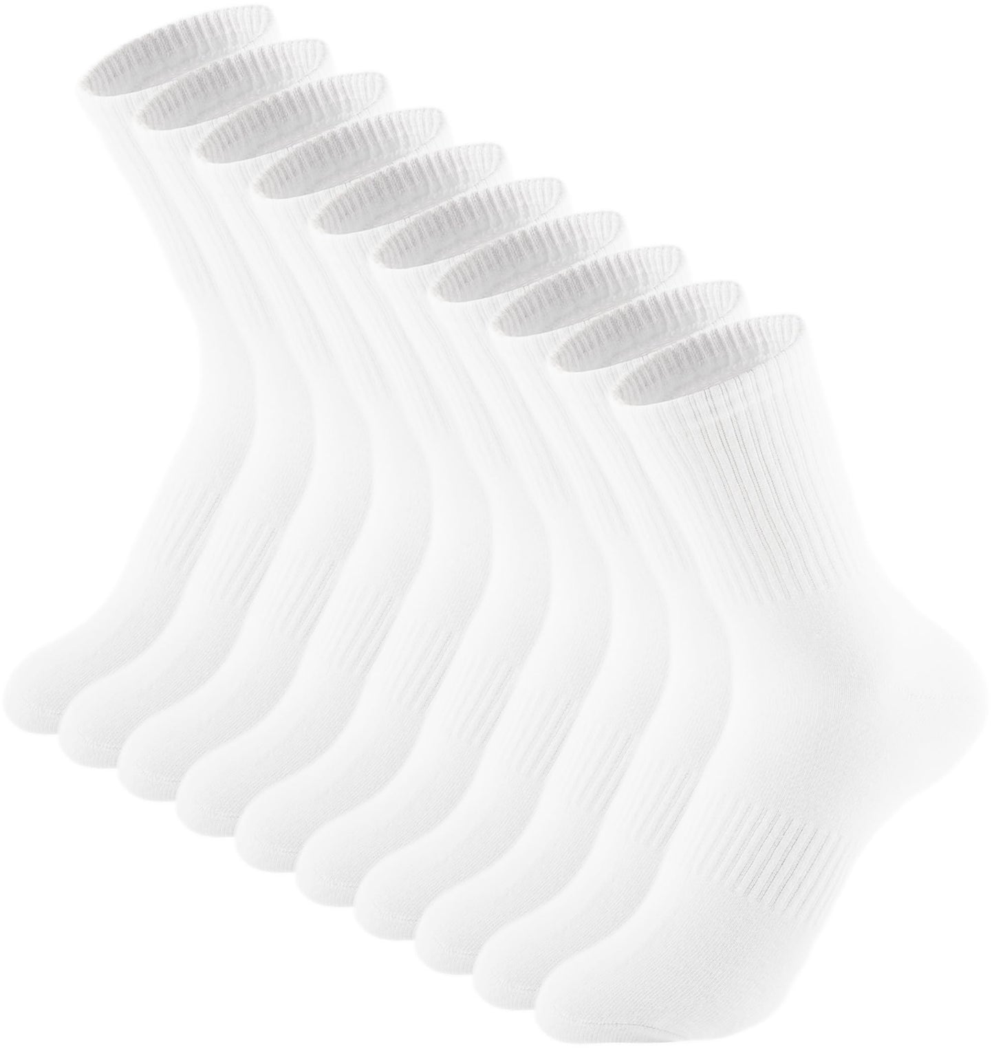 Irisbear 9-11 White Crew Socks for Women Athletic Workout Gym Casual Thin Soft Cotton Crew Socks - Medaid International