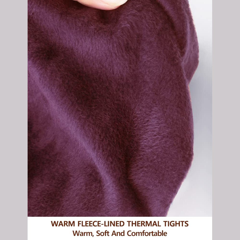 VERO MONTE 1 Pair Womens Opaque Fleece Lined Tights Thermal Pantyhose (WINE) - Medaid International