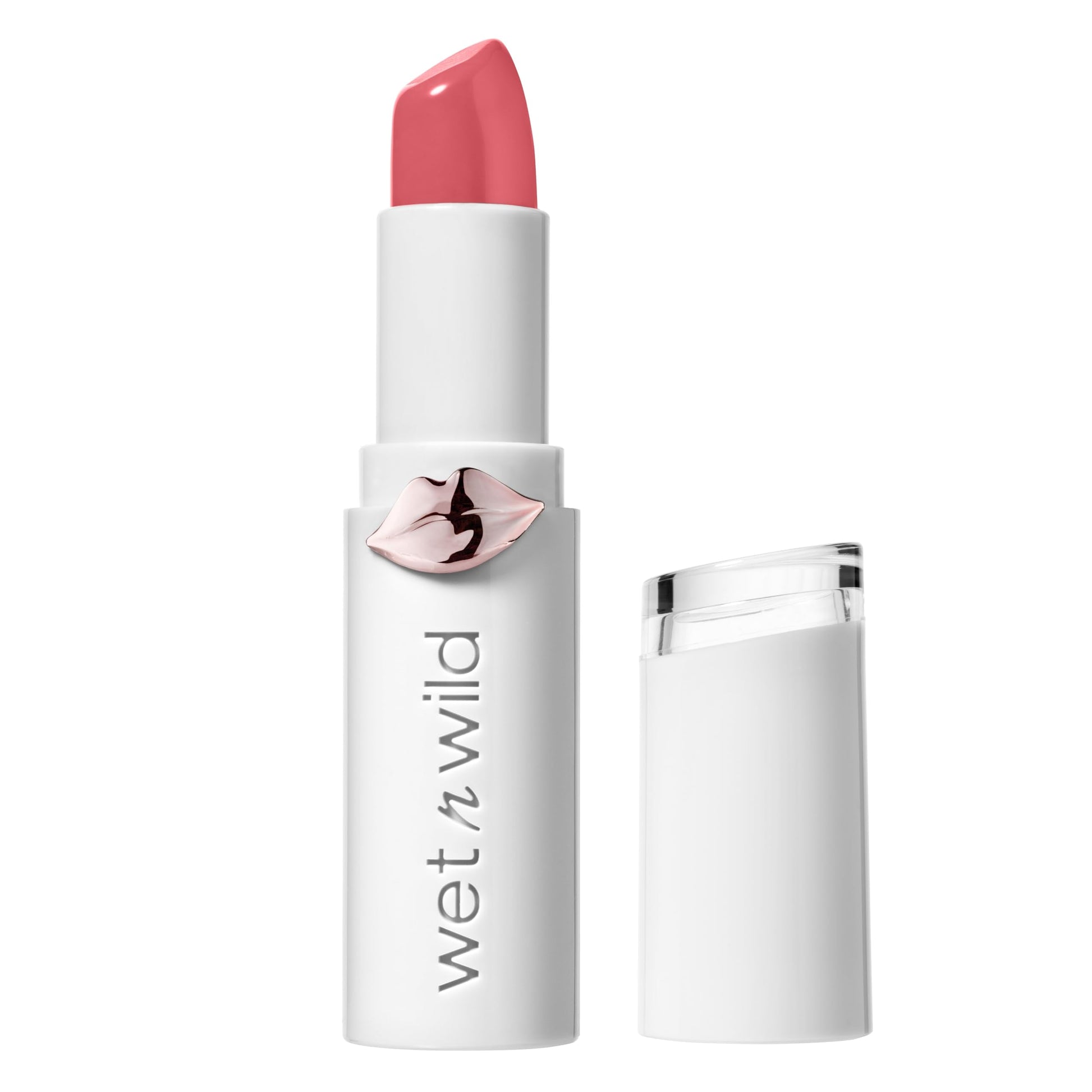 wet n wild Mega Last High-Shine Lipstick Lip Color, Infused with Seed Oils For a Nourishing High-Shine, Buildable & Blendable Creamy Color, Cruelty-Free & Vegan - Rosé And Slay - Medaid International