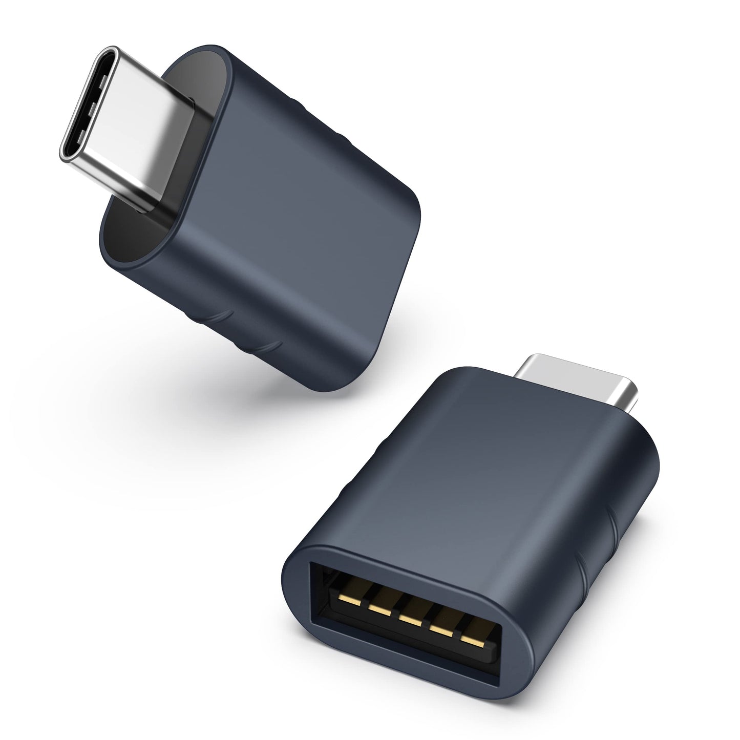 Syntech USB C to USB Adapter Pack of 2 USB C Male to USB3 Female Adapter Compatible with iPhone 17 Pro Max MacBook Pro Air 2024 iMac iPad mini Pro, Other Type C or Thunderbolt 4/3 Devices, Midnight - Medaid International