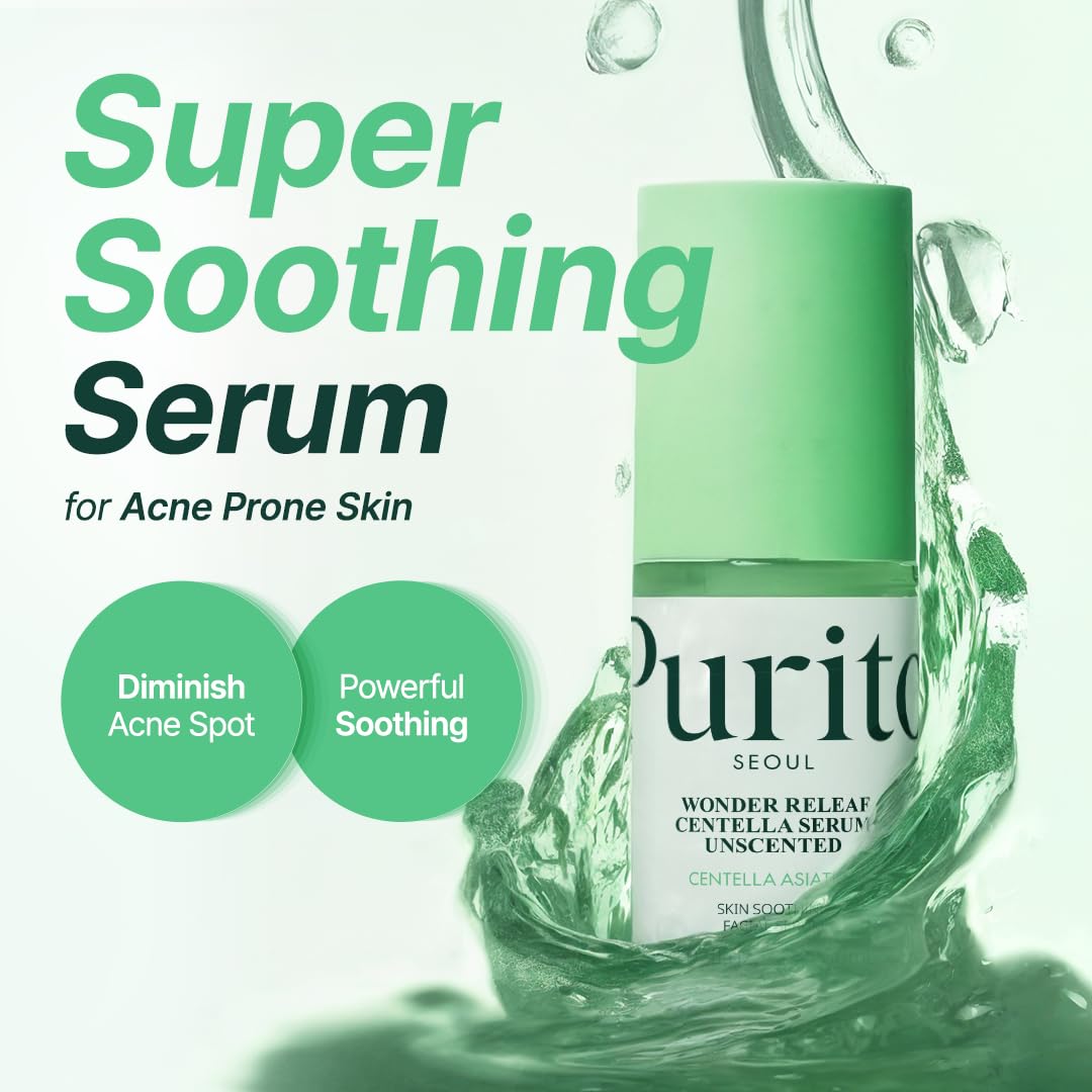 PURITO Centella Unscented Serum, 34,860 ppm Centella, Facial Serum for Sensitive Skin & Acne-Prone Skin, Soothing Serum, Vegan & Cruelty-Free, Korean Skincare, 2 fl.oz / 60ml - Medaid International