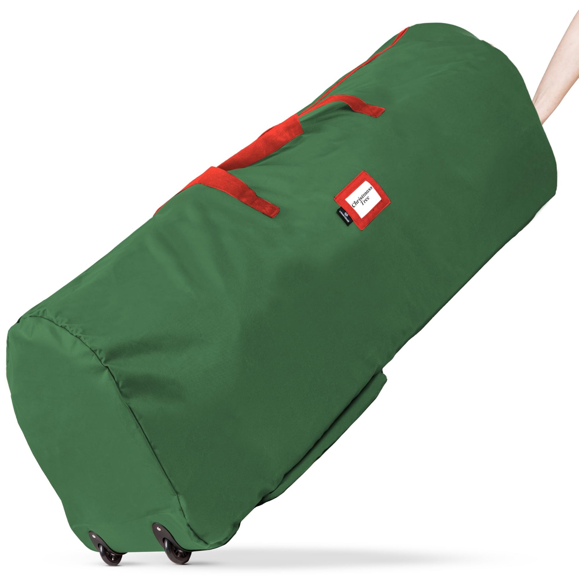 Handy Laundry Rolling Tree Storage Bag - For 9-Foot Artificial Christmas Holiday Tree. Zippered Bag, Carry Handles and Wheels for Easy Transport. Protects Against Dust, Insects, and Moisture. (GREEN) - Medaid International