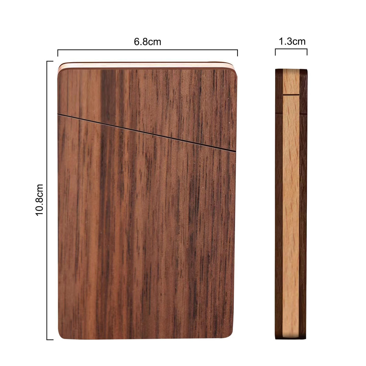 Kastwave Wooden Business Card Case, Portable Wood Holders, Black Walnut Solid Slim Gift For Men Pocket Holder