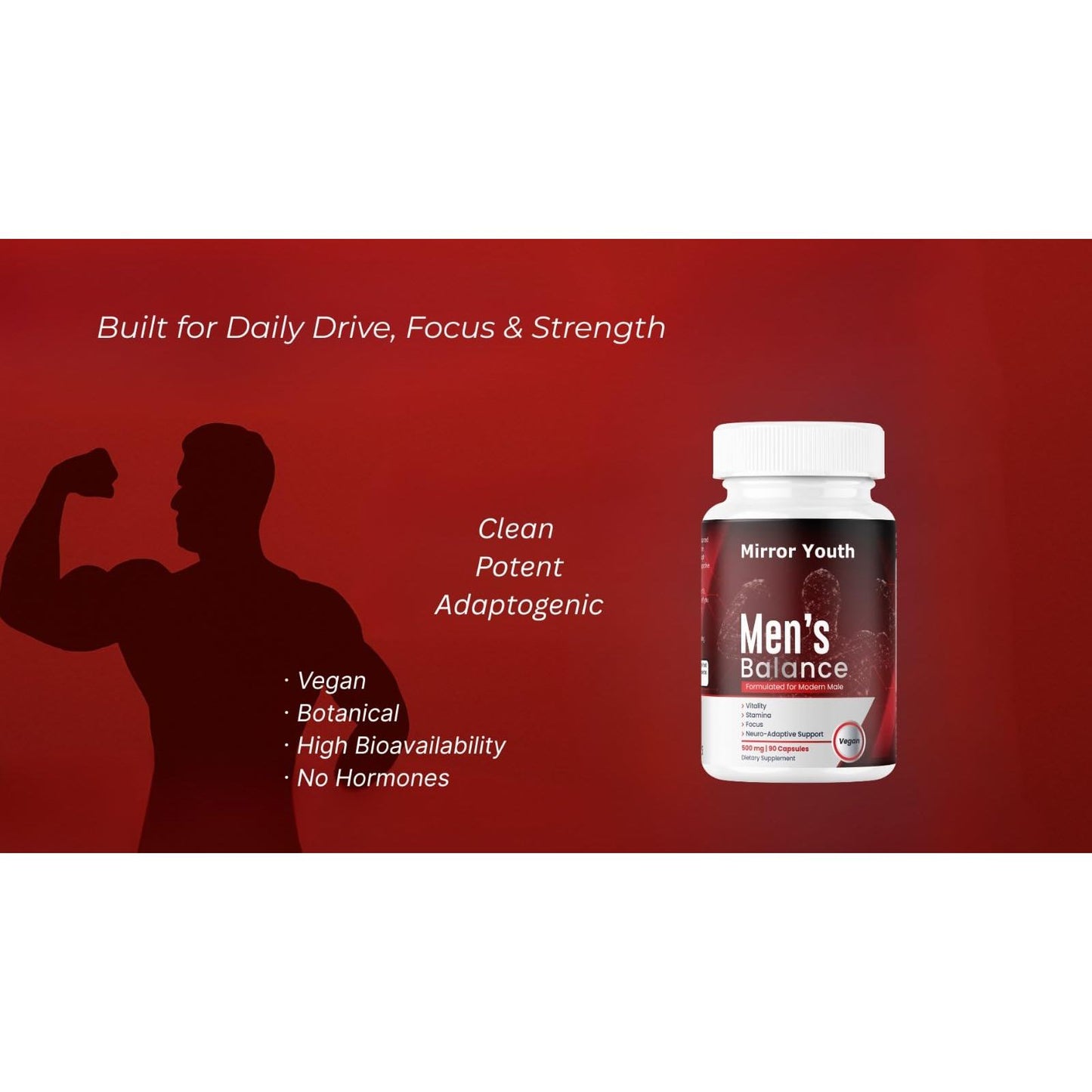 Mirror Youth Cistanche Tubulosa 400mg Men's Performance Supplement - Natural Vitality Energy Support with L-Citrulline, Black Maca, Ashwagandha, Pomegranate Herbal Complex - Medaid International