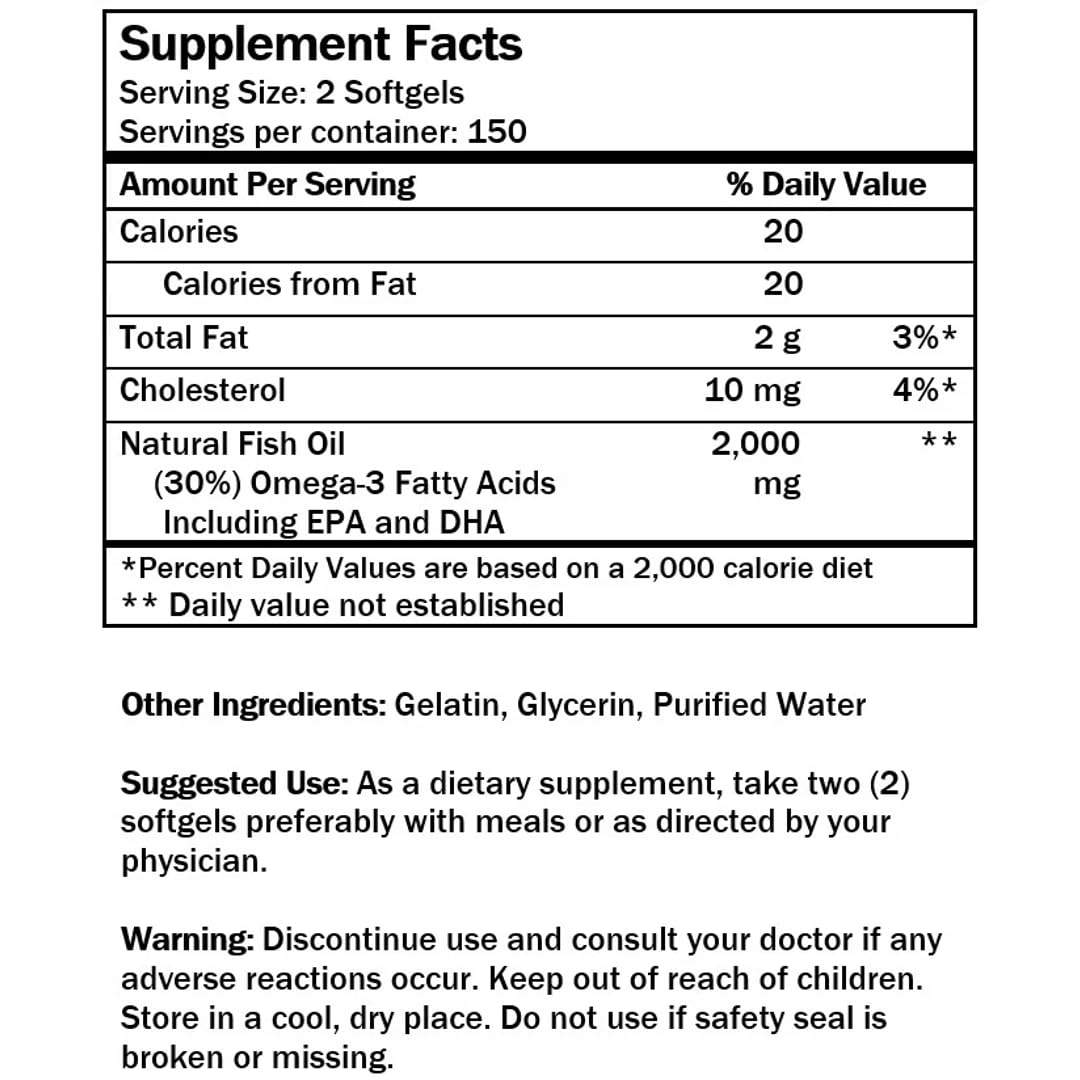 NCB NCB TECHNOLOGY Alaska Deep Sea Omega-3 Fish Oil 1000mg | EPA & DHA Softgels | Wild-Caught & Sustainably Sourced | Supports Heart, Brain, Joint & Immune Health | 300 Softgels - Medaid International