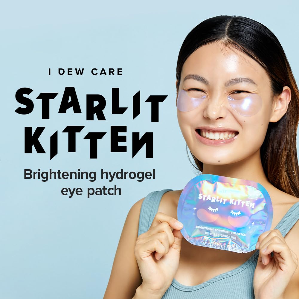 I DEW CARE Hydrogel Eye Patch - Starlit Kitten | Korean Under Eye Patches for dark circles and puffy eyes, Smooths Puffy Eyes, Eye wrinkle patches, Dermatologically Tested, (5 EA) - Medaid International
