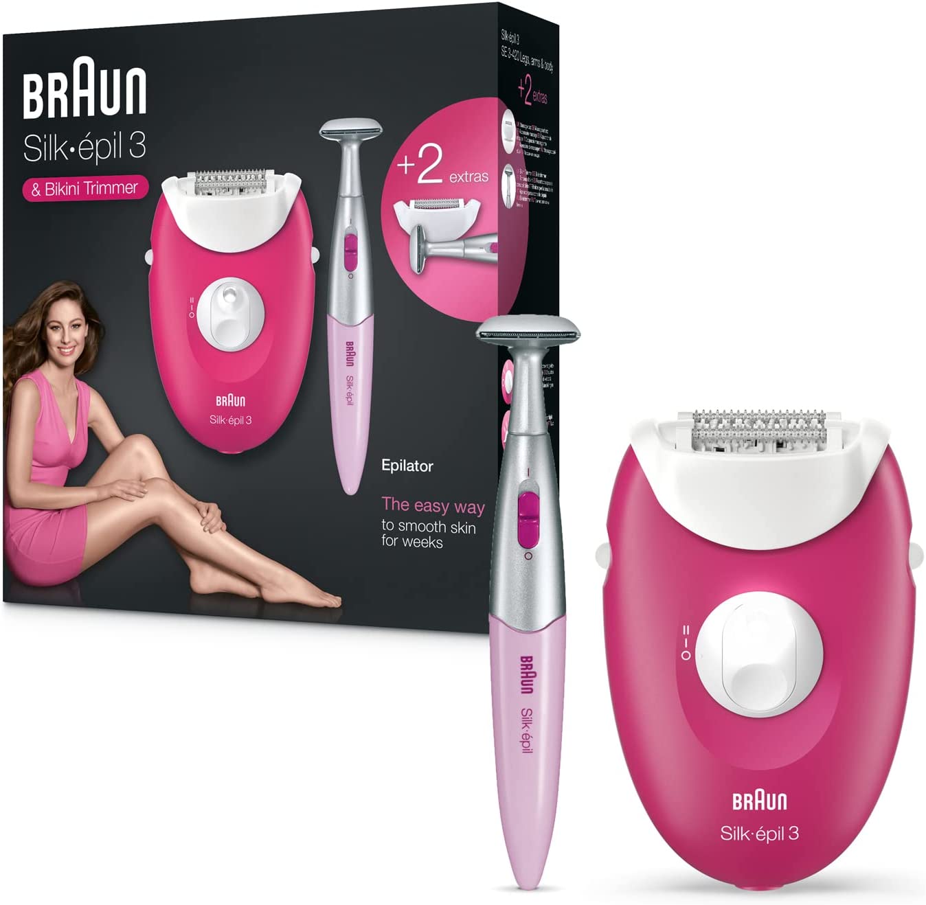 Braun Silk-épil 3 (3-420) epilator with 2 extras including Silk-épil bikini trimmer