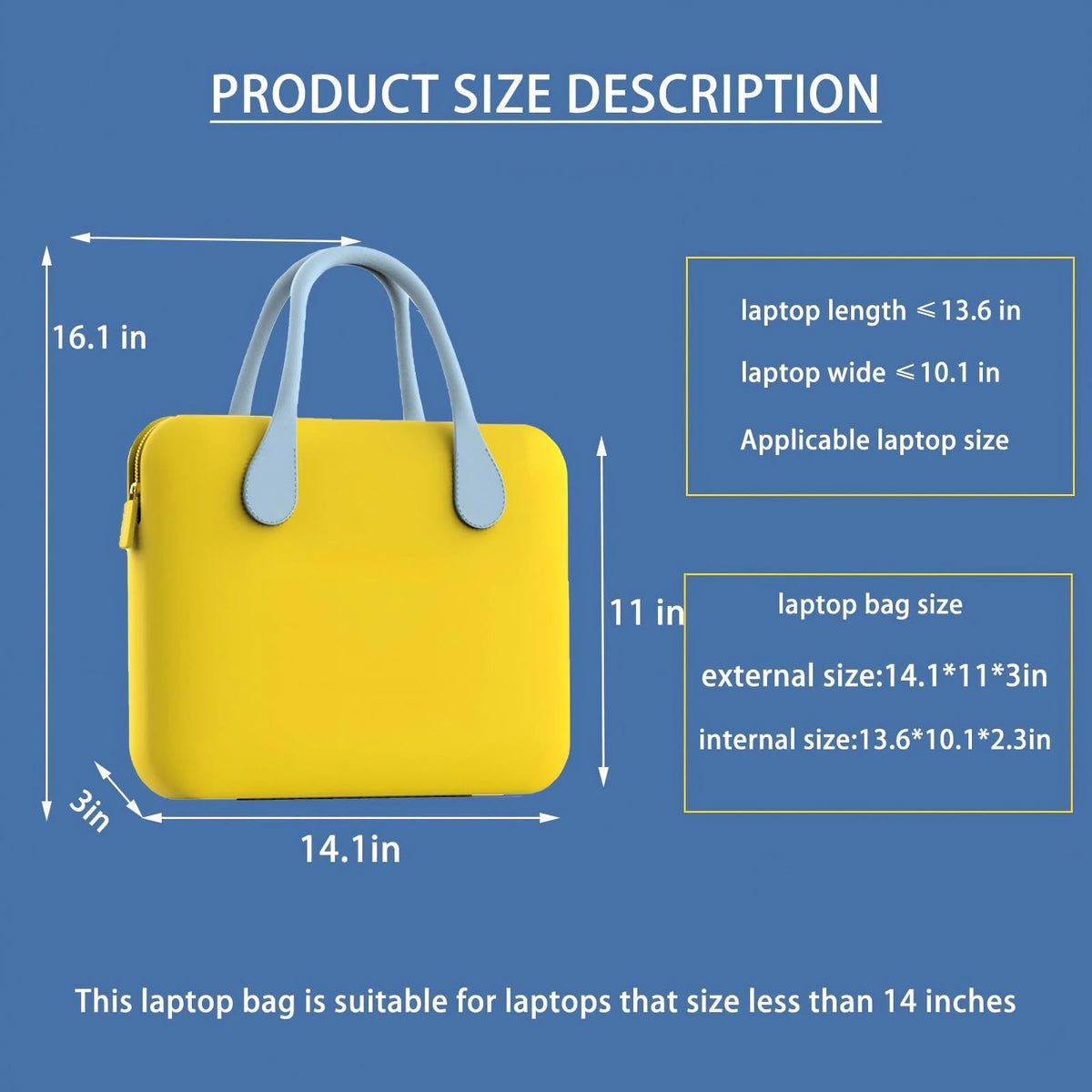 TERRIFI Laptop Bag, 35.5CM Laptop Case, Computer Bag EVA Waterproof Handlbag Briefcase for MacBook/Dell/MateBook/Lenovo/ASUS Notebook(Yellow)