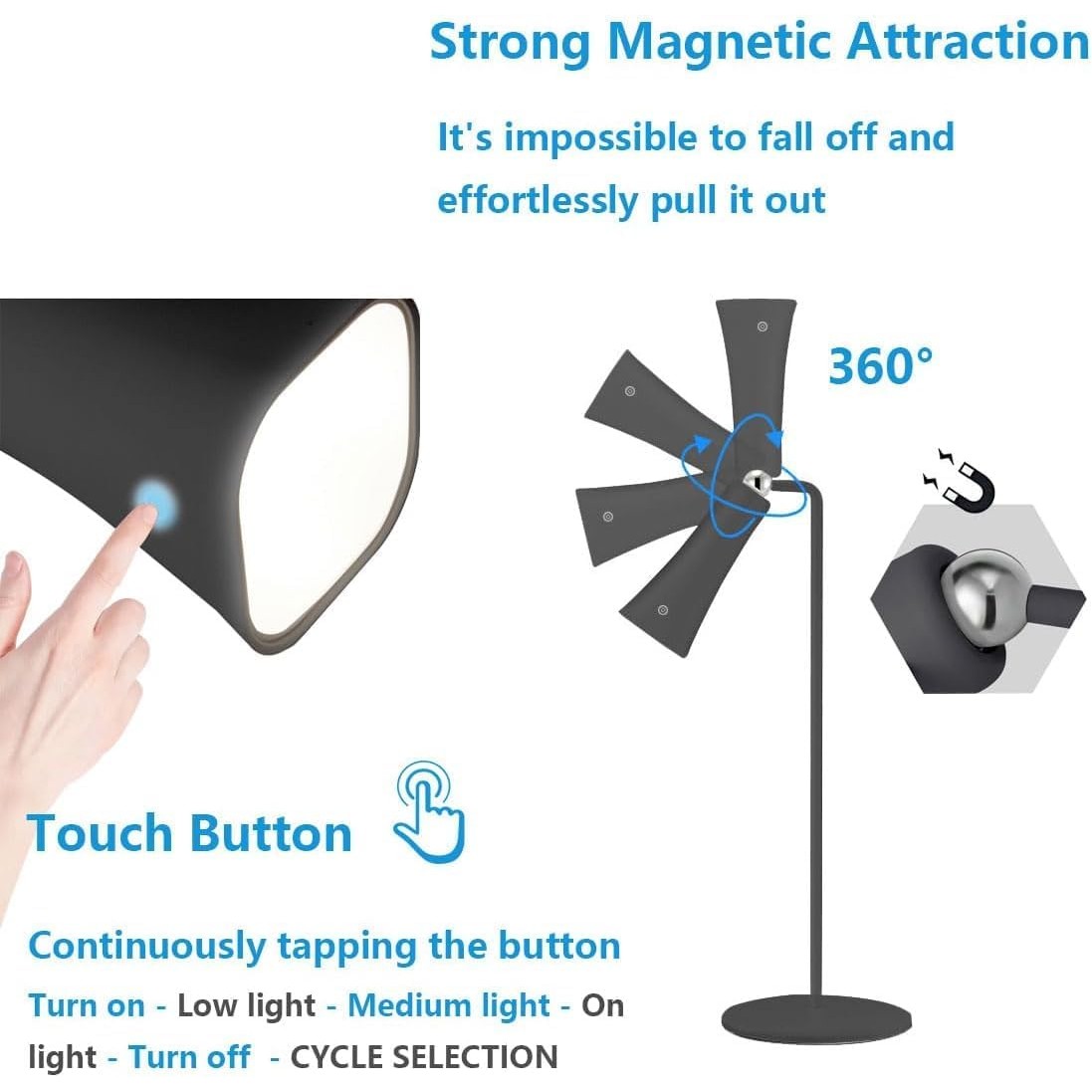 4 in 1 Rechargeable Desk Lamp (180 degrees)