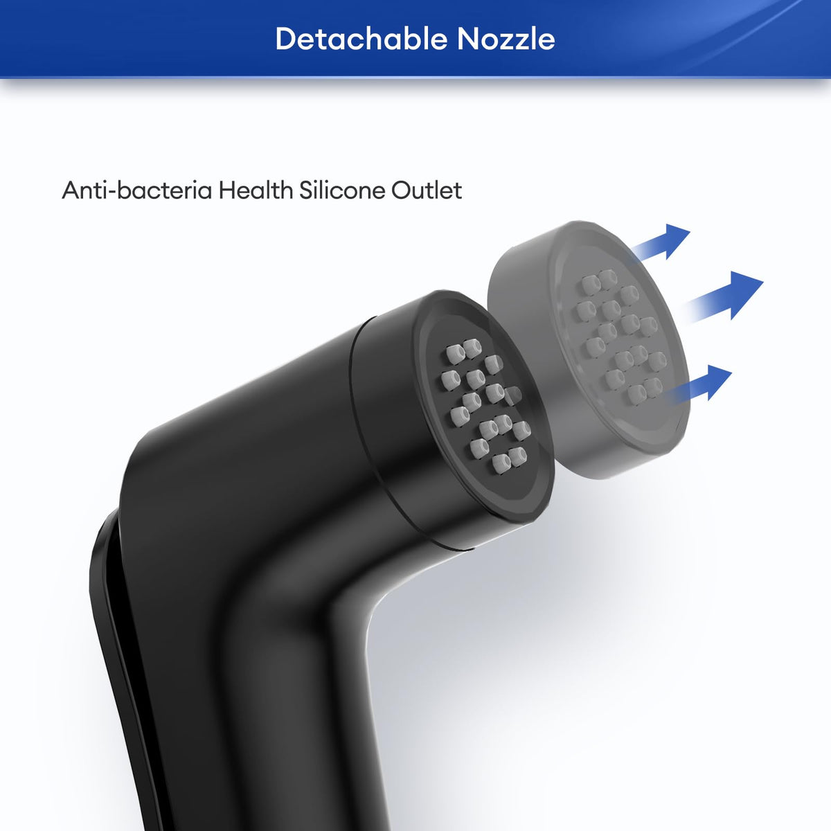 JOMOO Matte Black Handheld Bidet Sprayer Set, High-Pressure Shattaf Set with 1.2m Bidet Hose, Fingerprint-Resistant, Press & Keep Handspray for Toilet & Personal Hygiene, Cloth Diaper