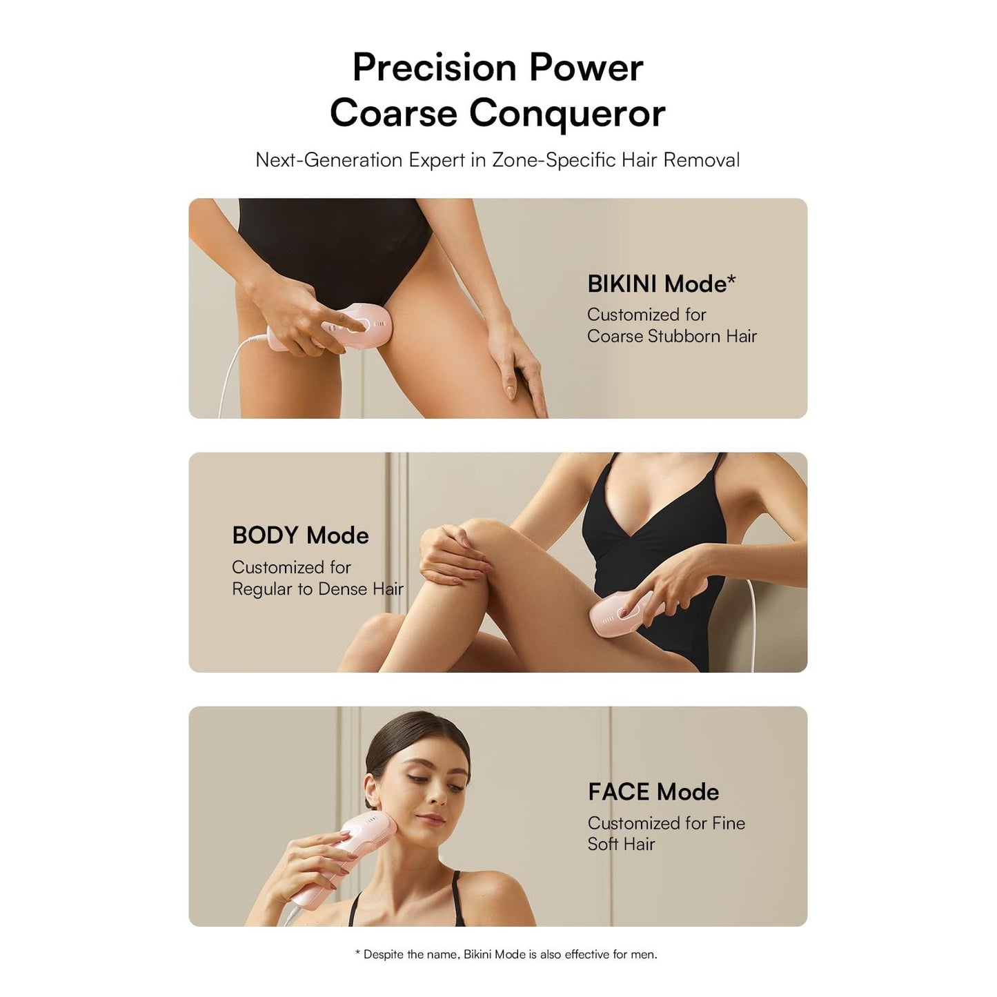 INIA Laser Hair Removal with Ice-Cooling Care for Women and Men, HAUTE Pro Painless at-Home IPL Hair Remover for Coarse Hair in Bikini All Body Areas, Latest Generation for Effective Results (Pink) - Medaid International