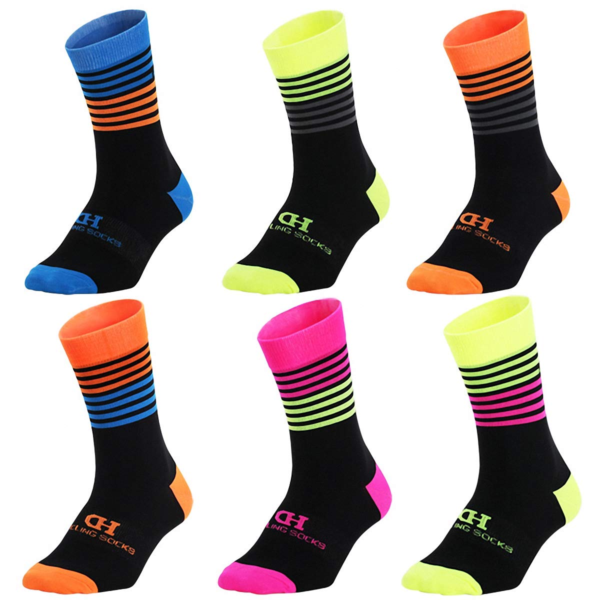 GuaziV Colorful Compression Cycling Socks for Men & Women - Perfect for Hiking, Running, Traveling, and Climbing L - Medaid International