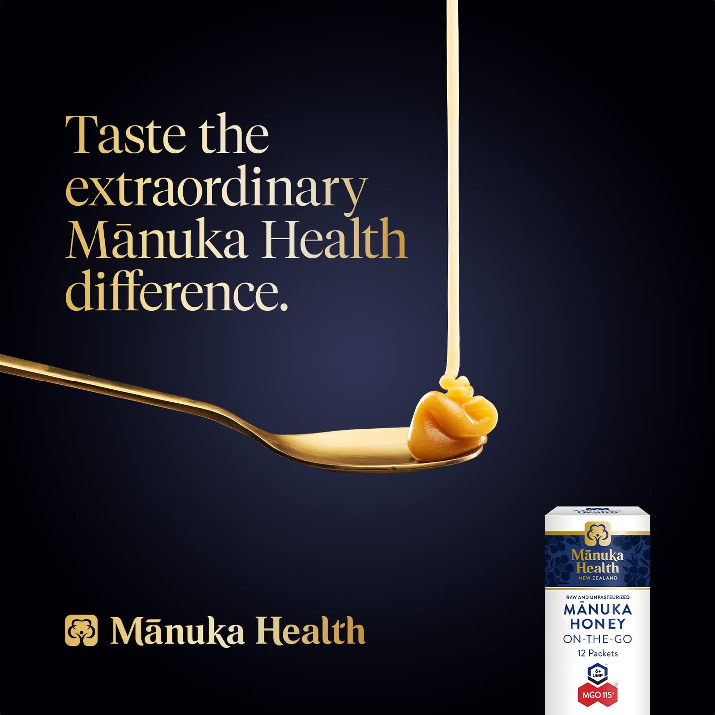 Manuka Health UMF 6+/MGO 115+ Manuka Honey On-The-Go Packets (0.176oz Packets, 12 Count), Superfood, Authentic Raw Honey from New Zealand - Medaid International