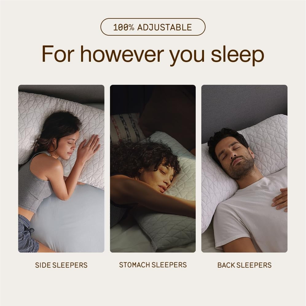 Coop Home Goods Original Adjustable Pillow, Queen Size Bed Pillows for Sleeping, Cross Cut Memory Foam Pillows - Medium Firm Back, Stomach and Side Sleeper Pillow, CertiPUR-US/GREENGUARD Gold - Medaid International