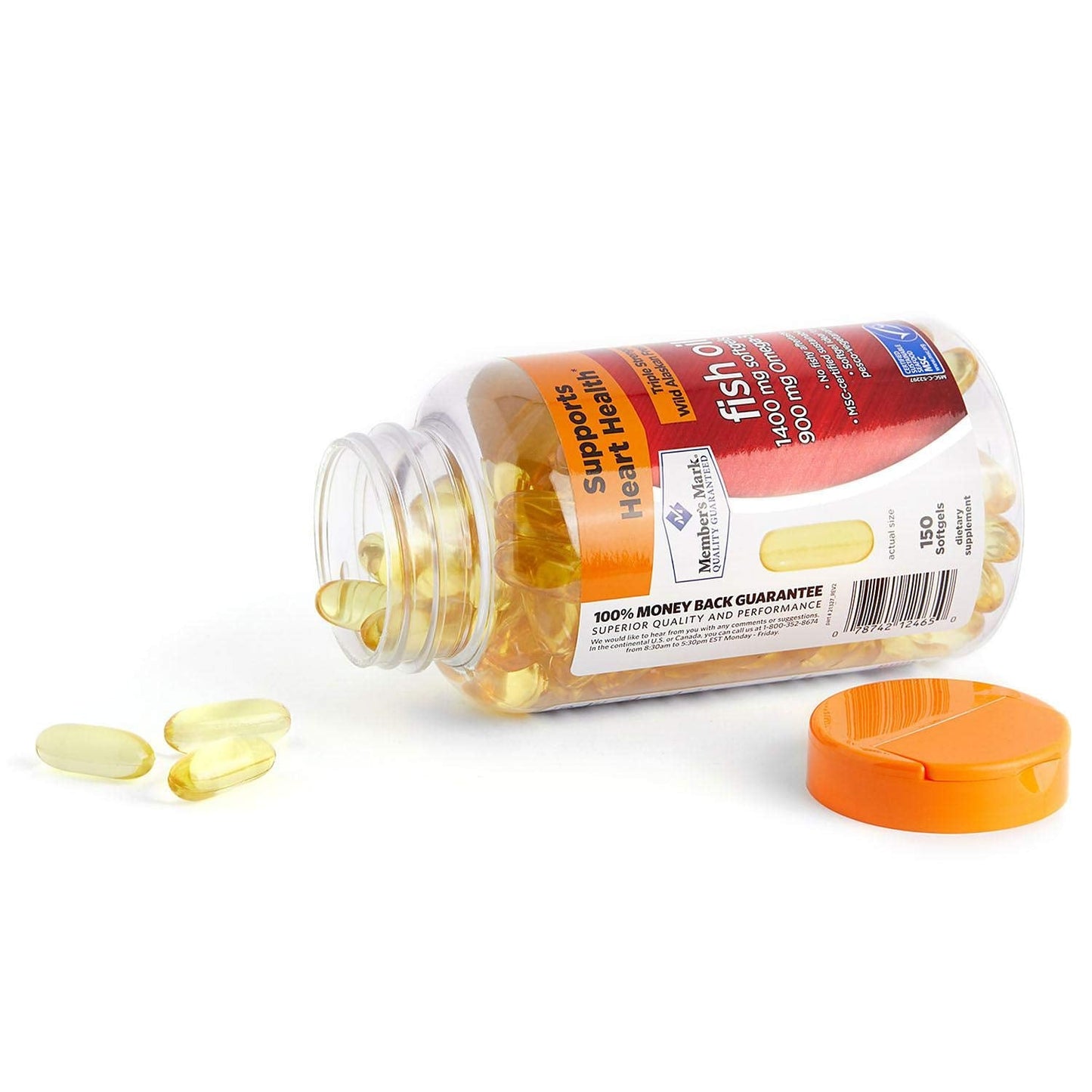 Member's Mark - Omega 3, Fish Oil 1400 mg (900 mg EPA/DHA), Enteric Coated, 150 Softgels - Medaid International