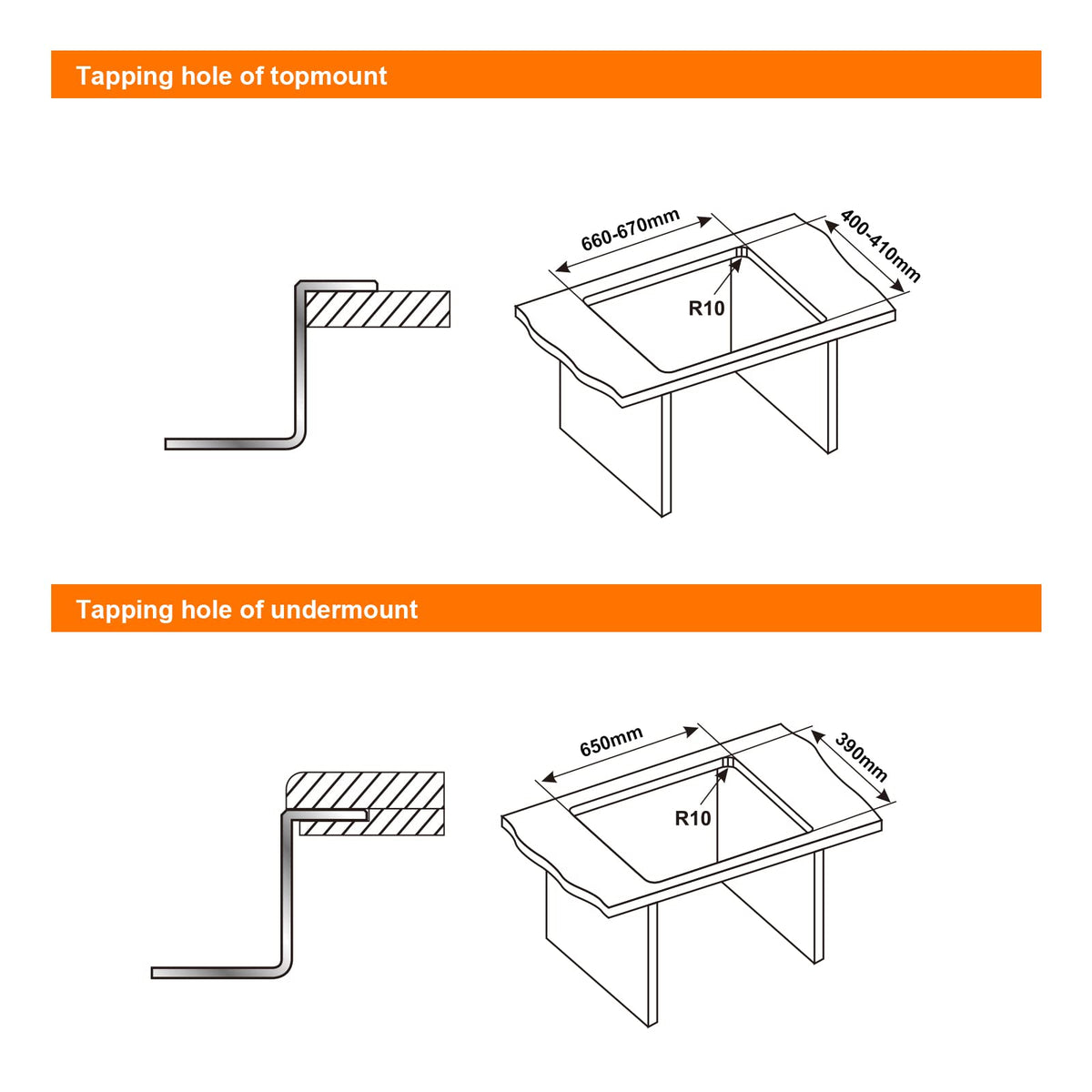 Ibergrif M87044B Kitchen Sink 70 x 44 cm, Under Countertop Sink with Drain Filter, Stainless Steel