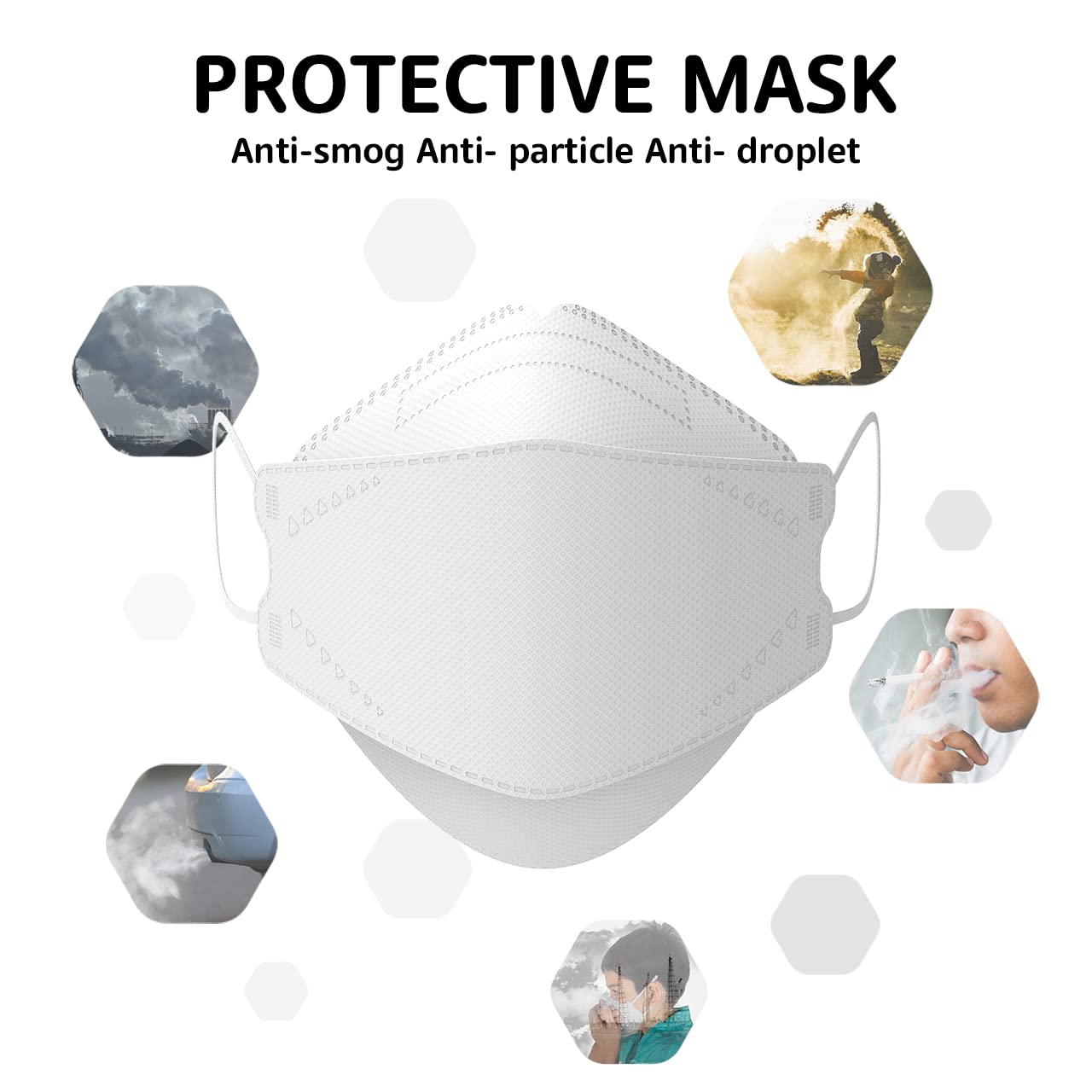 LEVENIS Face Masks 50 Pack, Breathable Comfortable and Disposable Mask, White - Medaid International