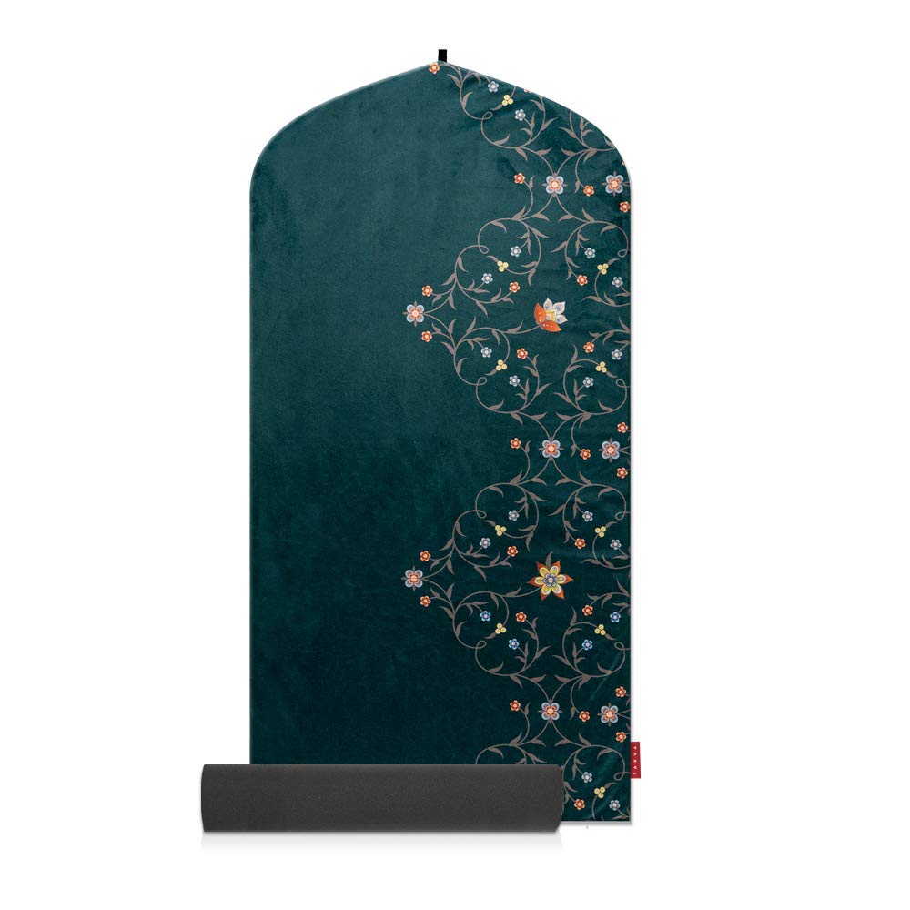 TAKVA EasiClean™ Indoor Prayer Mat | Royal Collection (COMFITPLUS, Royal Emerald) Padded Memory Foam Prayer Rug, Muslim, Islamic Prayer Rugs - Medaid International