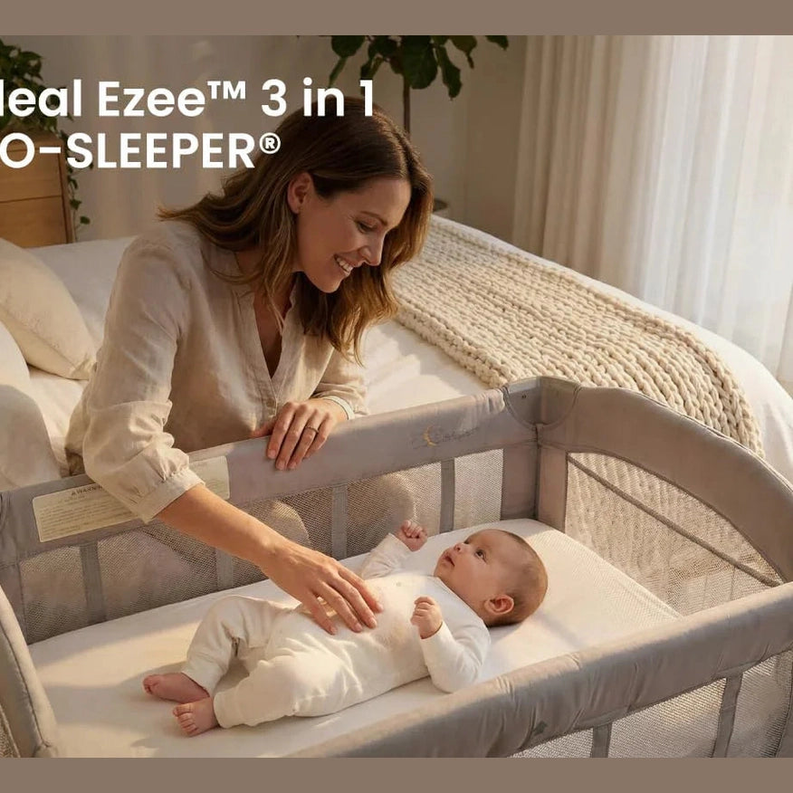 Miila - 3in1 Magic Fold Baby Playpen & Bassinet - Portable - One Hand Fold - Breathable Mesh - Beige