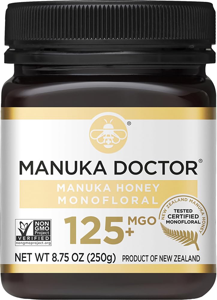 Manuka Doctor - MGO 125+ Manuka Honey Monofloral, 100% Pure New Zealand Honey. Certified. Guaranteed. Raw. Non-GMO (8.75 oz) - Medaid International