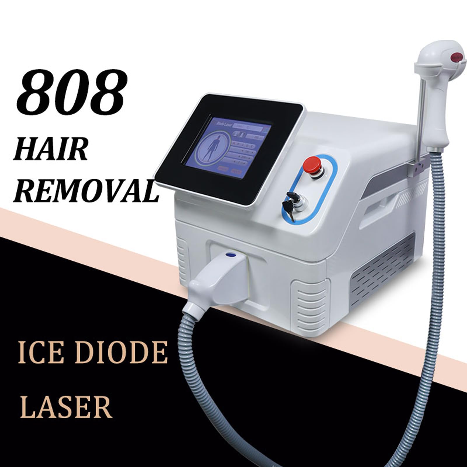 Keicnkj Diode Laser Hair Removal Machine Professional Ice-point Hair Removal Device Salon Beauty Skin Care Device for Body and Facial - Medaid International