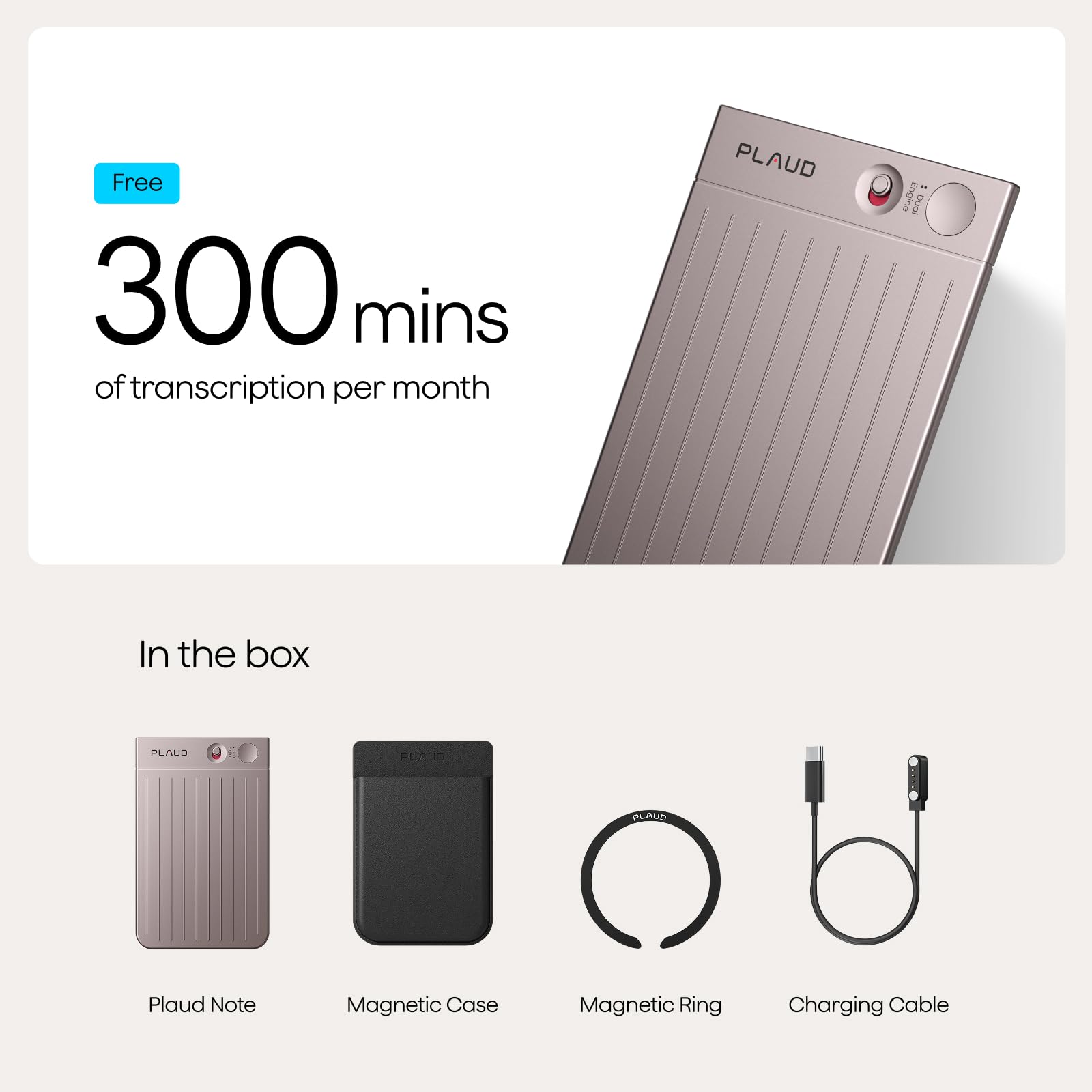Plaud Note AI Voice Recorder, Voice Recorder w/Case, App Control, Transcribe & Summarize with AI Technology, Support 112 Languages, 64GB Memory, Audio Recorder for Lecture, Meeting, Call, Interview - Medaid International