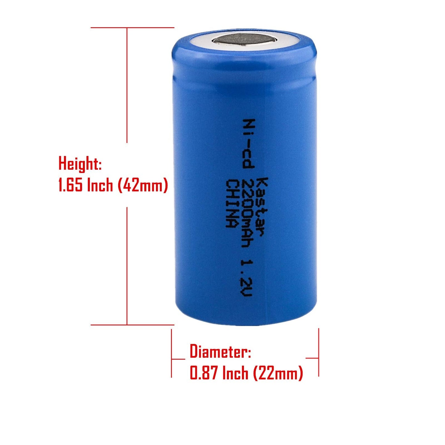 Kastar SC 1.2V 2200mAh Ni-CD SubC Rechargeable Battery Flat Top for Wah 745-800 Electric Razor, Wah 4000 Shaver, Wah 9876 Trimmer, Medical Instrument/Equipment, Controlled Devices, Electric Tools - Medaid International