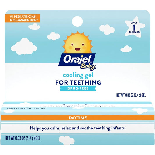 Orajel Baby Daytime Cooling Gel for Teething, Drug-Free, 1 Pediatrician Recommended Brand for Teething*, One .33oz Tube - Medaid
