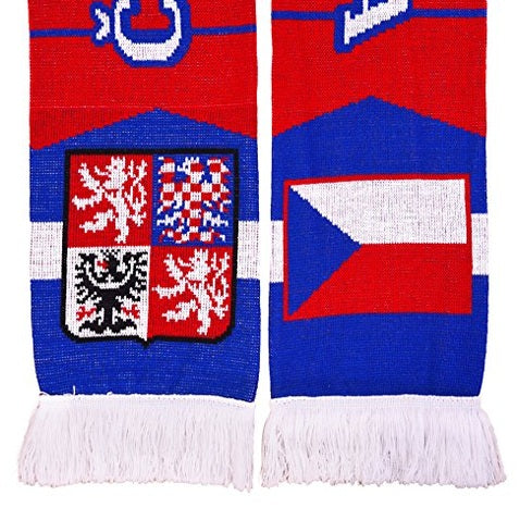 Euroscarves - Czech Soccer Knit Scarf with Soft Acrylic Yarn, Dual-Sided Design, Vivid Colors