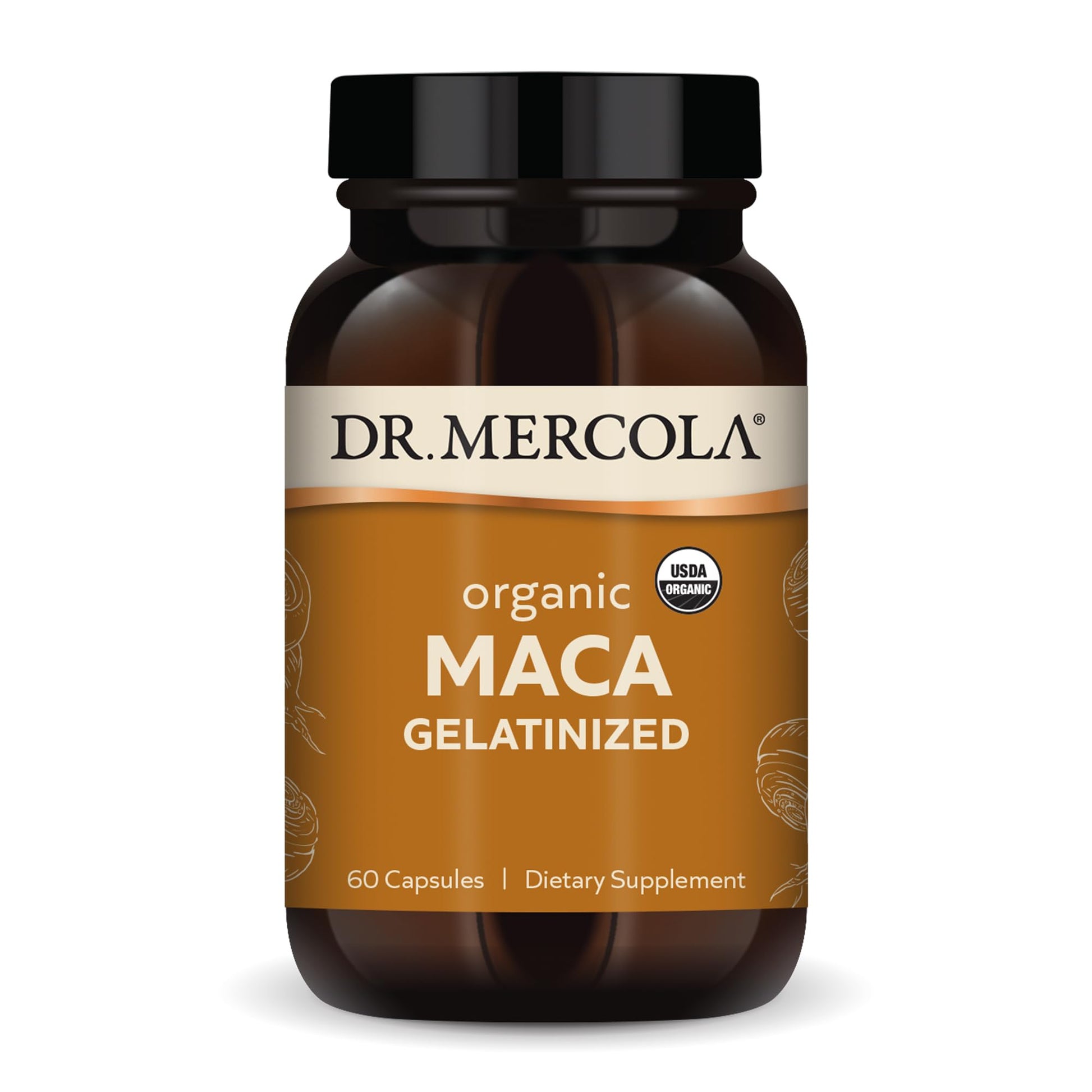 Dr. Mercola Organic Maca Gelatinized Dietary Supplement, 30 Servings (60 Capsules), Non GMO, Gluten Free, Soy Free, USDA Organic - Medaid International