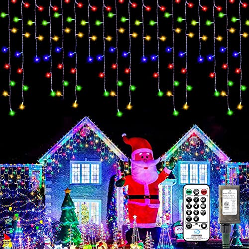 Yunsova - 33FT 400 LED Icicle Lights with Remote, 8 Modes, Waterproof