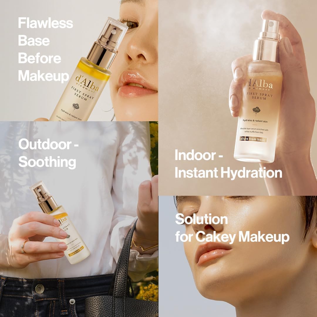 Compatible with d'alba Piedmont Italian White Truffle First Spray Serum, Vegan Skin Care, Hydrating Face Moisturizer, Glow Serum for Radiant Skin, Non Comedogenic, All In One Mist,KoreanSkinCare50ml) - Medaid International