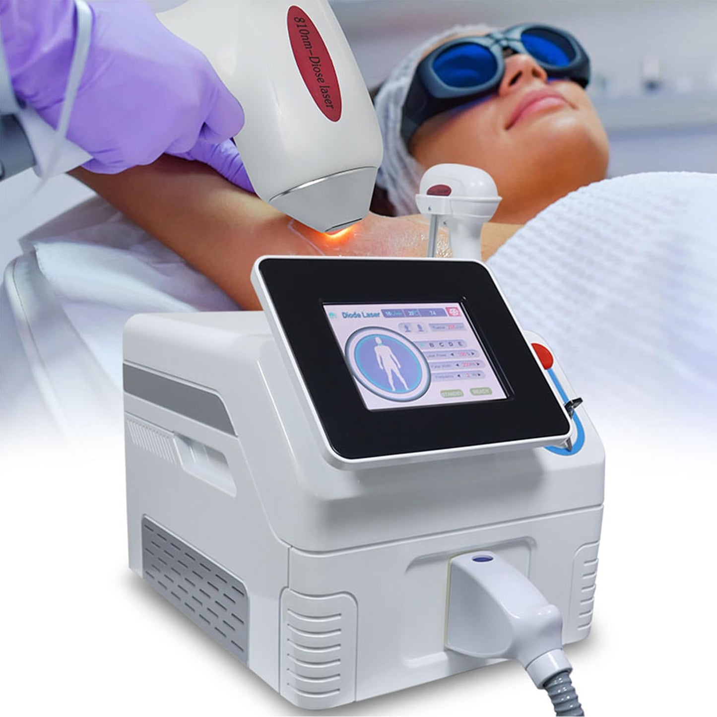 Keicnkj Diode Laser Hair Removal Machine Professional Ice-point Hair Removal Device Salon Beauty Skin Care Device for Body and Facial - Medaid International