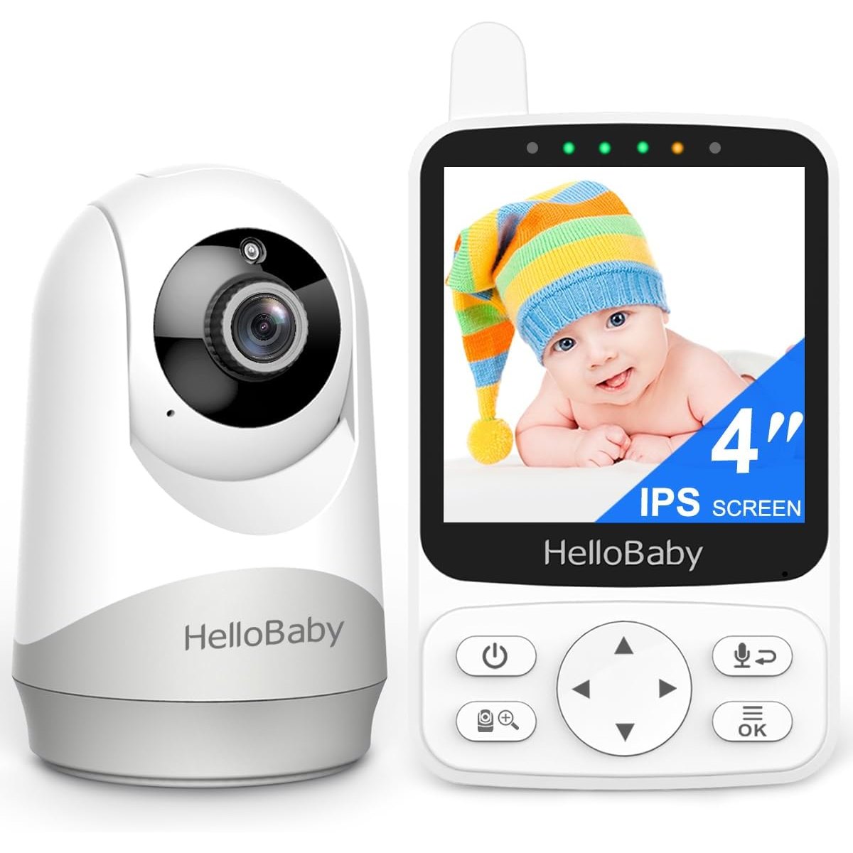 Hello Baby 4.00 No Wi-Fi Baby Monitor with Night Vision Portable for Nursery and Travel