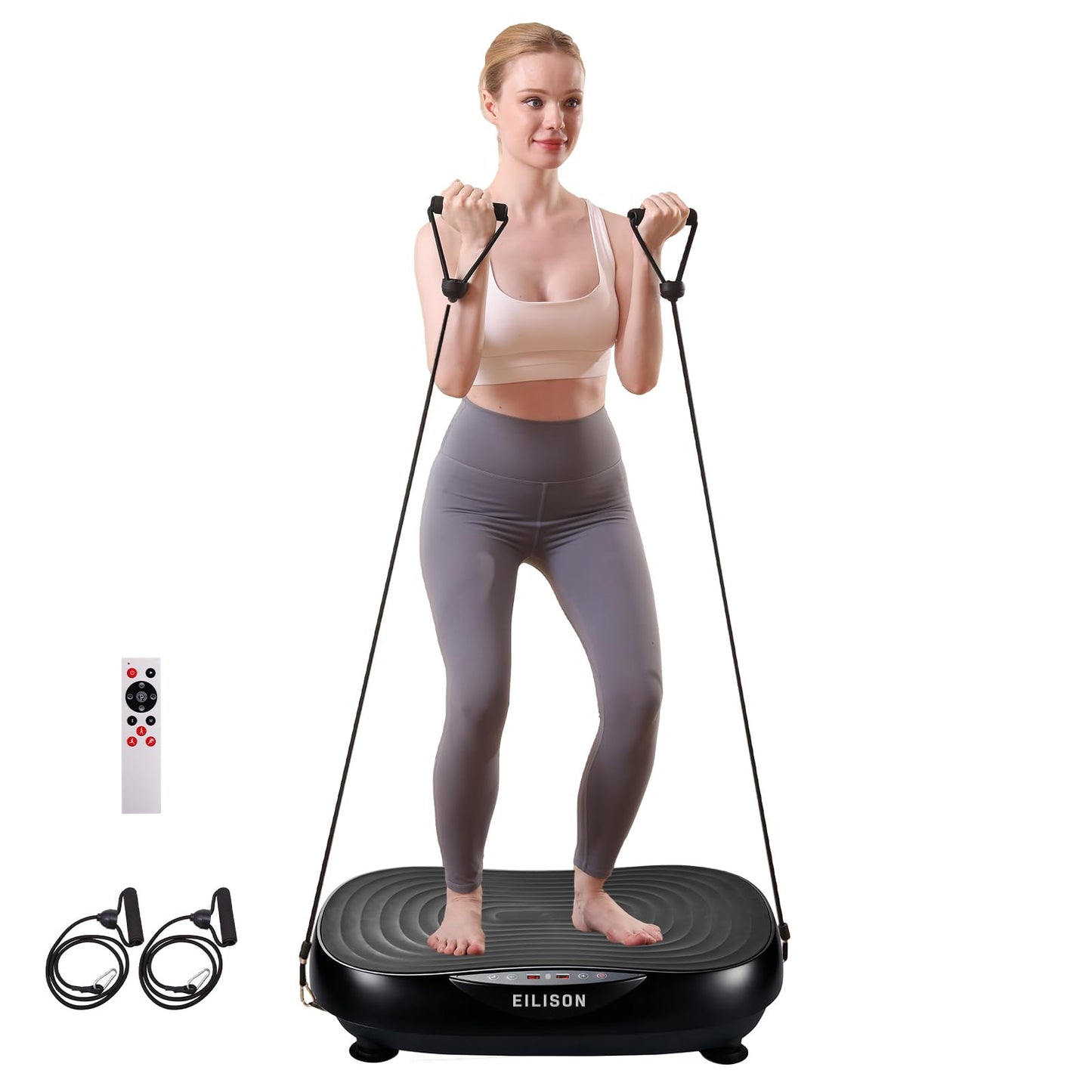 EILISON Glory Vibration Plate Exercise Machine - Lymphatic Drainage Whole Body Workout Vibration Platform 99 Adjustable Speeds Power Shaping Vibrating Plate, Weight Loss, 350 lbs (Glory Black)