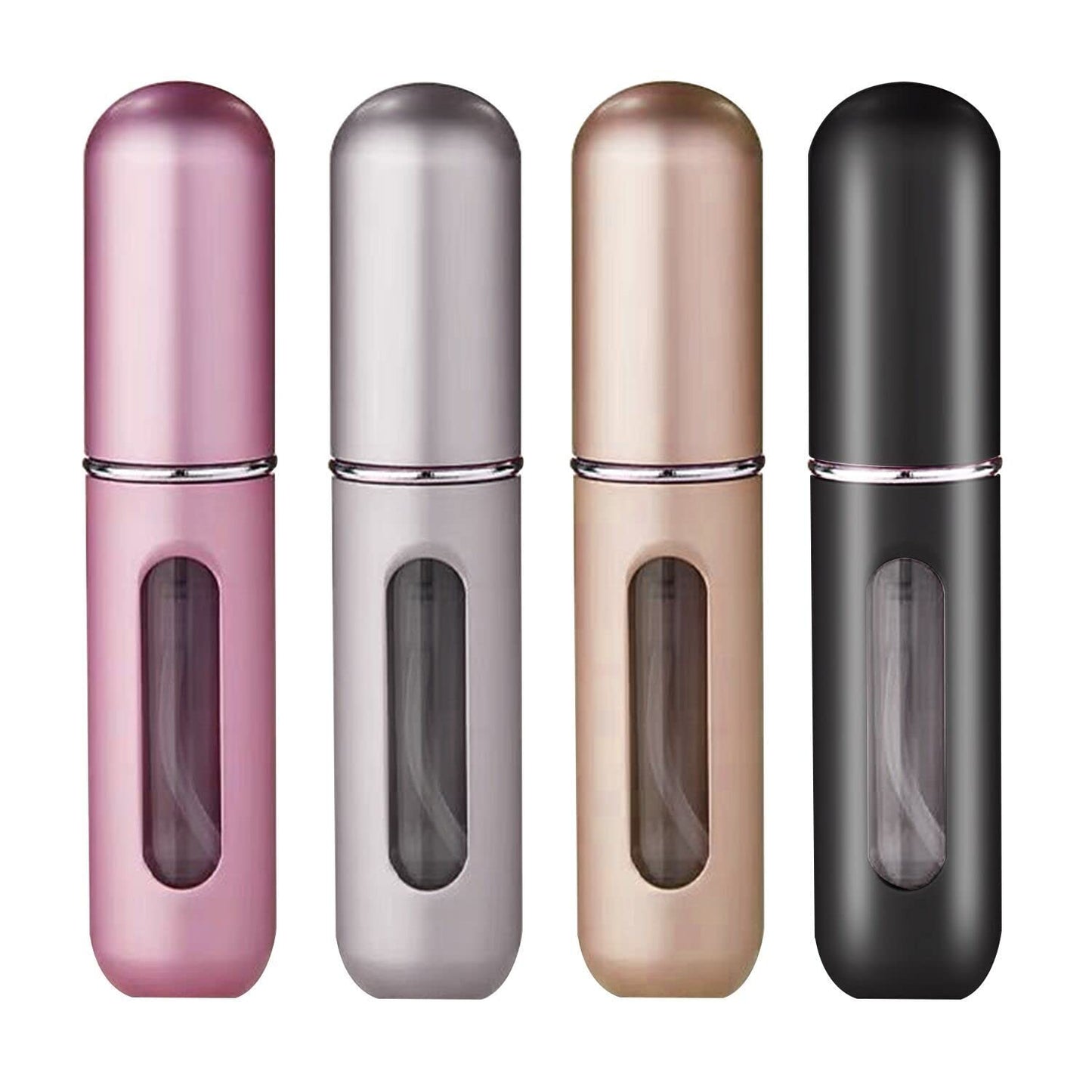 OUYFBO Refillable Travel Perfume Atomizer Bottle (4pcs), Refillable Fine Mist Portable Perfume Empty Spray Bottle,Scent Pump Case for Traveling and Outgoing - 8ml/0.27oz - Medaid International