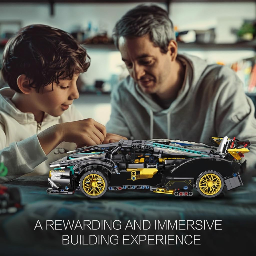 KASTWAVE Technic Sports Car Building Set - 1:14 MOC Lambo V12 Speed Champions Racing Model Vehicle for Boys or Adults 10-14+ Years (1012 Pieces)