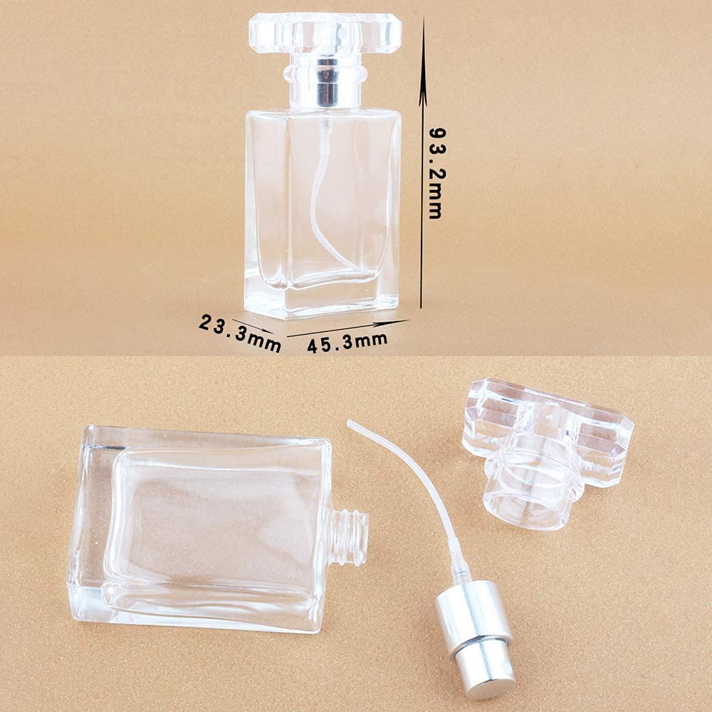 TERRIFI 6-Pack 30ml Refillable Perfume Bottles, Portable Glass Atomizer with Spray Applicator, Ideal for Travel & Gift