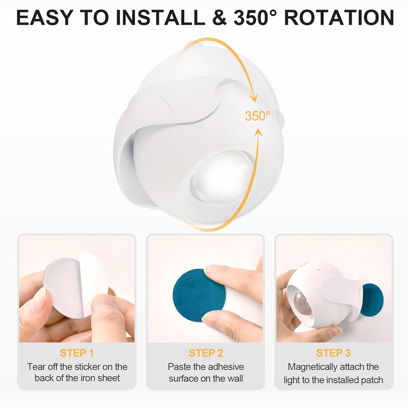 LED Wall Sconce Motion Sensor, 3 Color Sunset Lamp for Bedroom