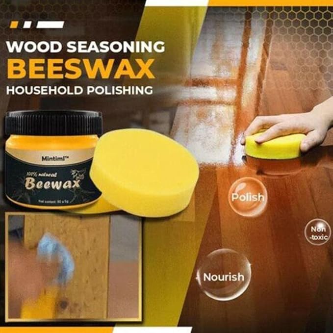 Natural Beeswax Wood Polish – Furniture & Floor Care Wax