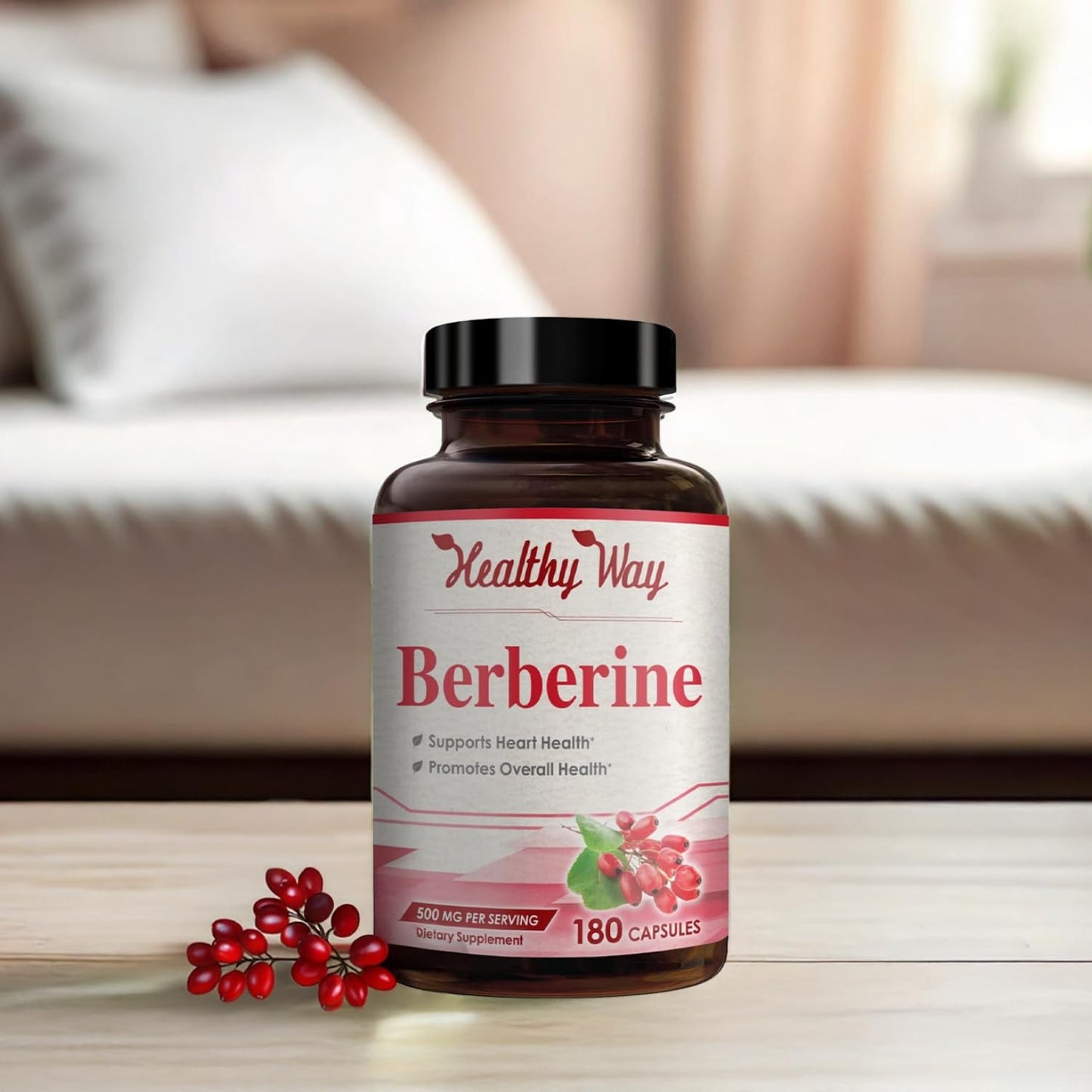 High Strength Berberine Supplement 500mg - Once Daily Potent Berberine 500mg Antioxidant Quercetin Supplement for Heart Aging and Vitality Support - Vegan Friendly & Made in The USA (180 Servings) - Medaid International